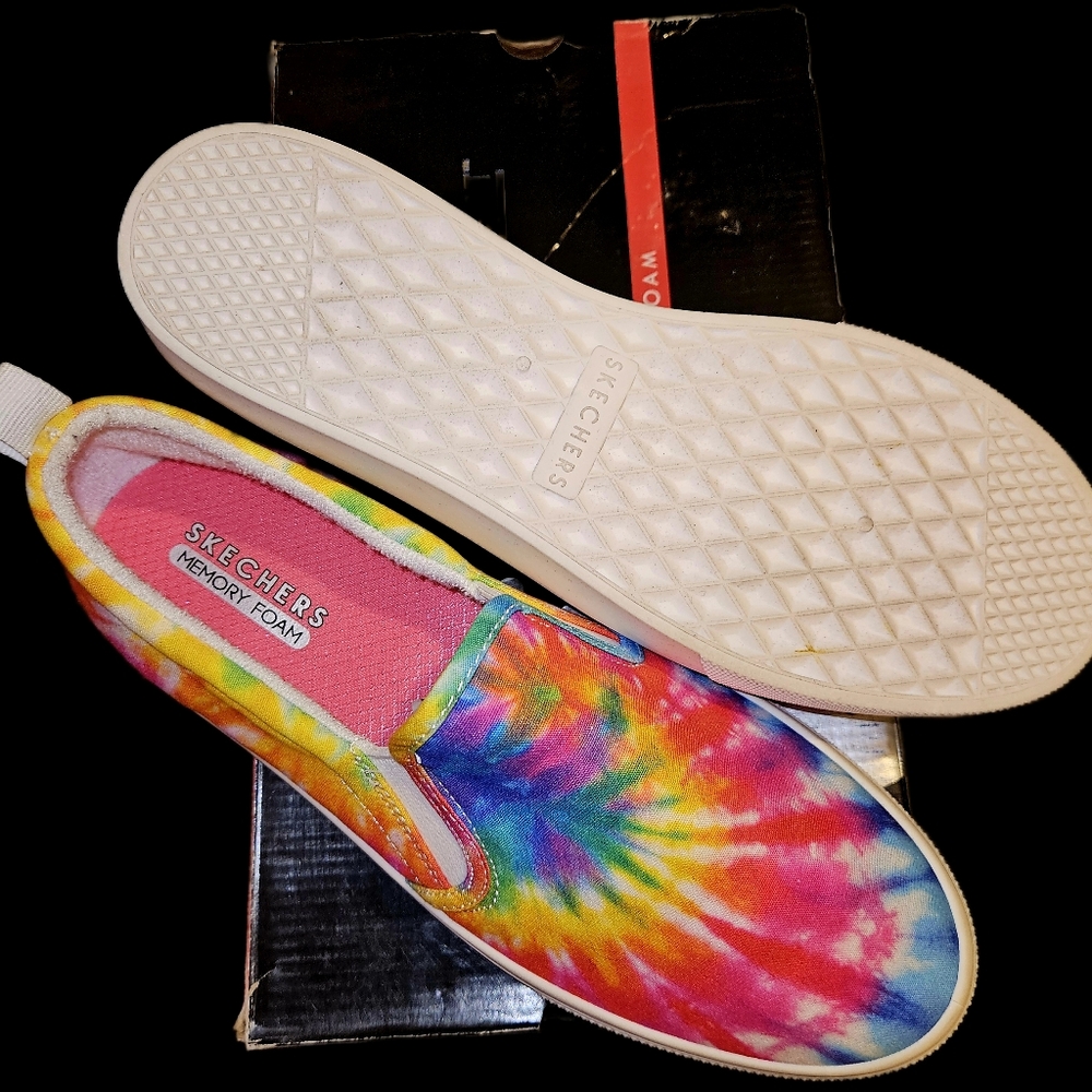 Skechers Women's Colorful Tie-Dye Slip-On Sneakers - Happy Hippie